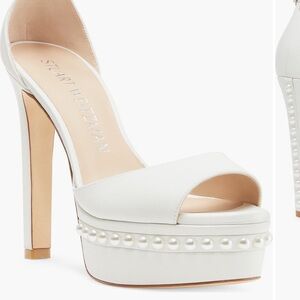 Stuart Weitzman Disco imitation pearl platform sandal